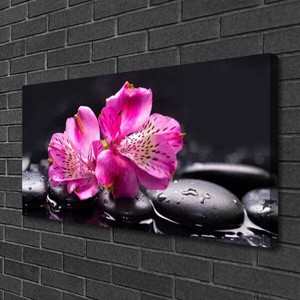 Quadro su tela Zen Spa Pietre Fiori 100x50 cm