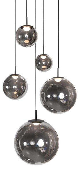 Steinhauer - lampada a sospensione - Bollique - nero - vetro vetro fumé - Ø 60cm - LED - 4196ZW