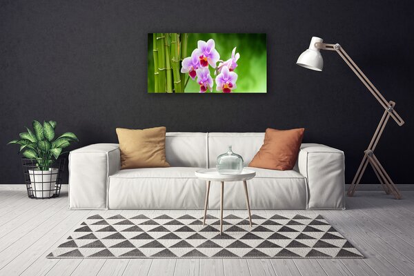 Quadro su tela Fiori Zen Orchidea Di Bambù 100x50 cm