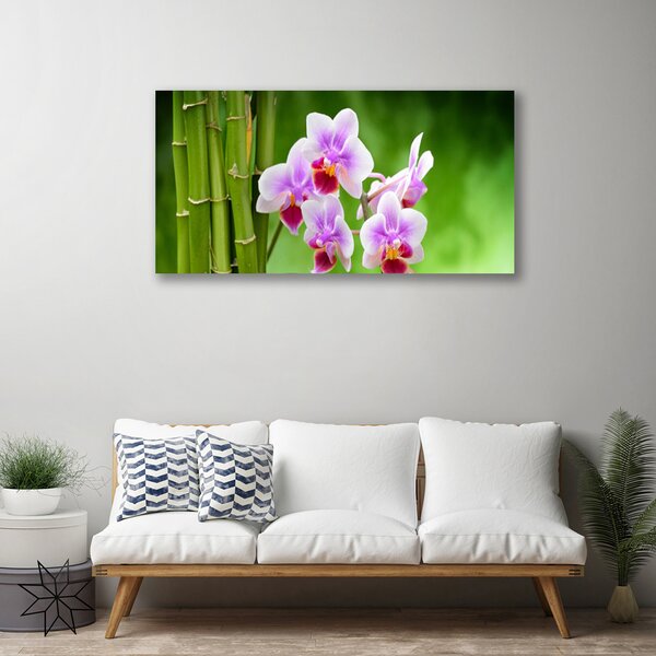 Quadro su tela Fiori Zen Orchidea Di Bambù 100x50 cm