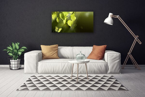 Quadro su tela Foglie, i raggi del sole 100x50 cm