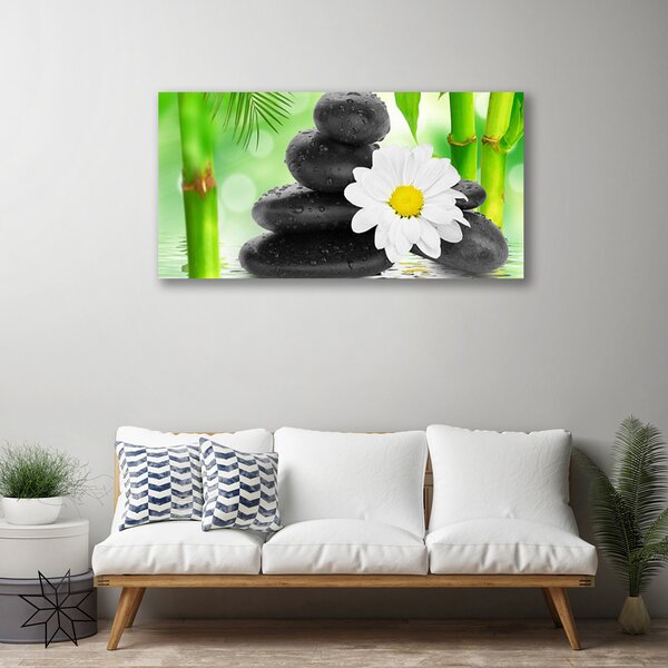 Quadro su tela Fiore di margherita di bambù 100x50 cm