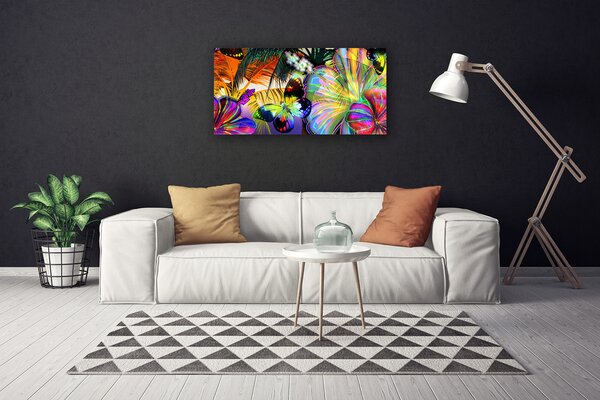 Quadro su tela Farfalle Di Astrazione Piume 100x50 cm