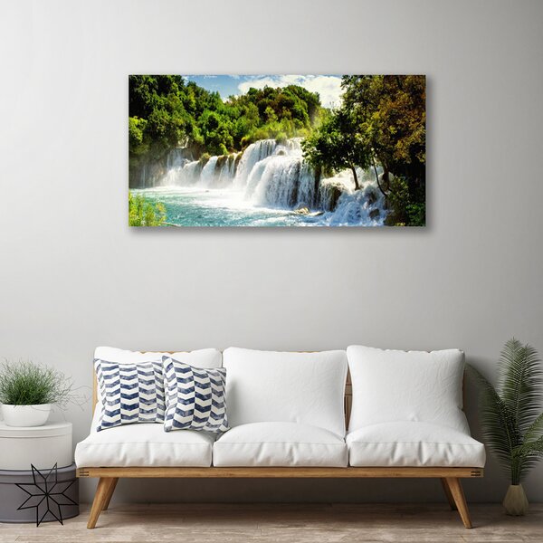 Quadro su tela Cascata della foresta naturale 100x50 cm
