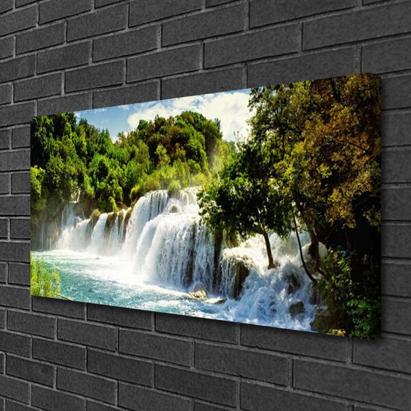 Quadro su tela Cascata della foresta naturale 100x50 cm