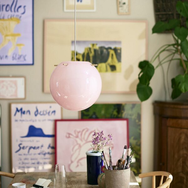 Lampada a sospensione FRANDSEN, Koi, dimmerabile, Rosa / Rosé, Soggiorno, Vetro, Design