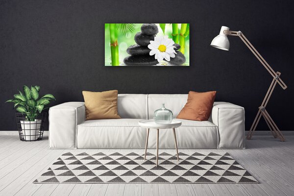 Quadro su tela Fiore di margherita di bambù 100x50 cm