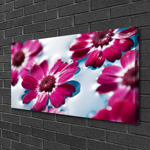 Quadro su tela Fiori sull'acqua Natura 100x50 cm