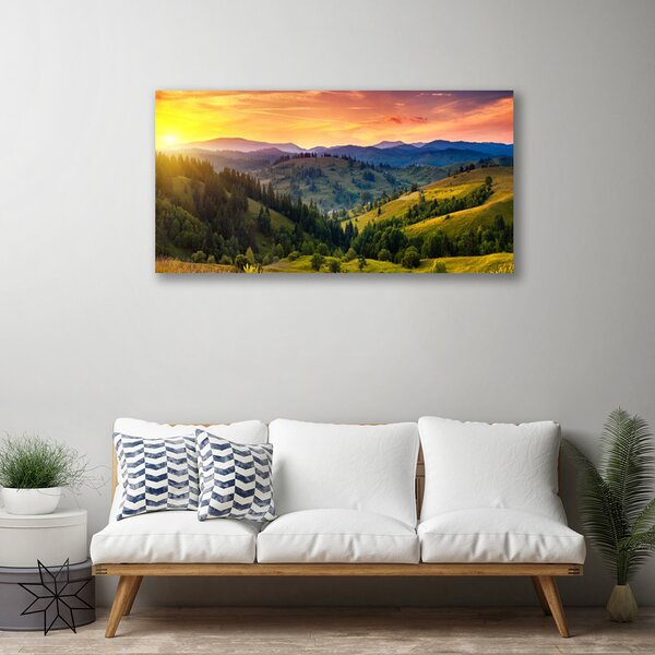 Stampa quadro su tela Paesaggio del prato occidentale 100x50 cm