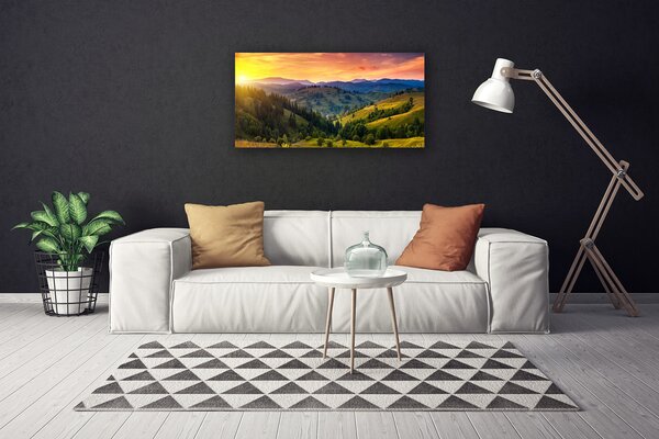 Stampa quadro su tela Paesaggio del prato occidentale 100x50 cm