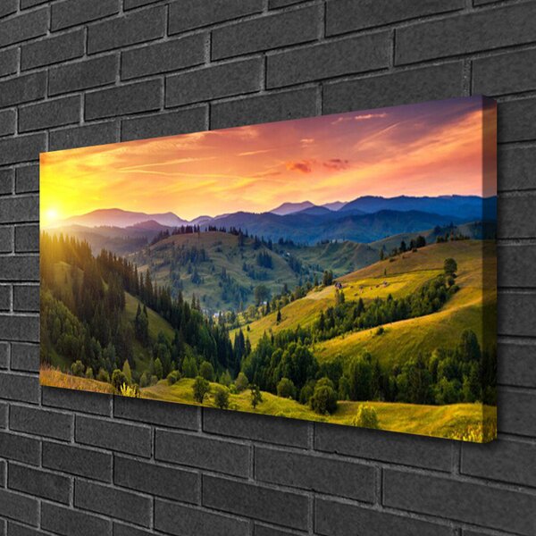 Stampa quadro su tela Paesaggio del prato occidentale 100x50 cm
