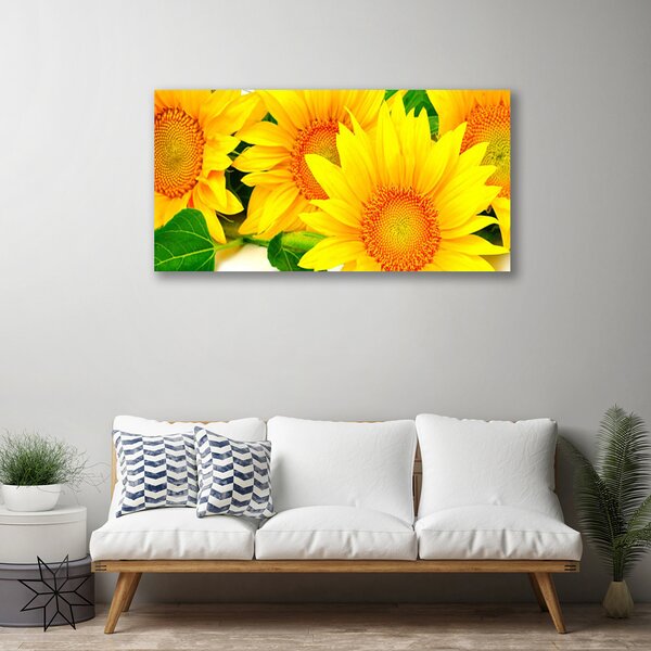 Quadro stampa su tela Girasole Fiore Natura 100x50 cm