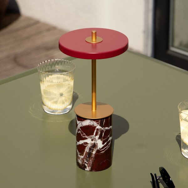 Lampade da esterno UMAGE, Asteria Move Mini, dimmerabile, Rosso, Terrazza, Pietra, Design