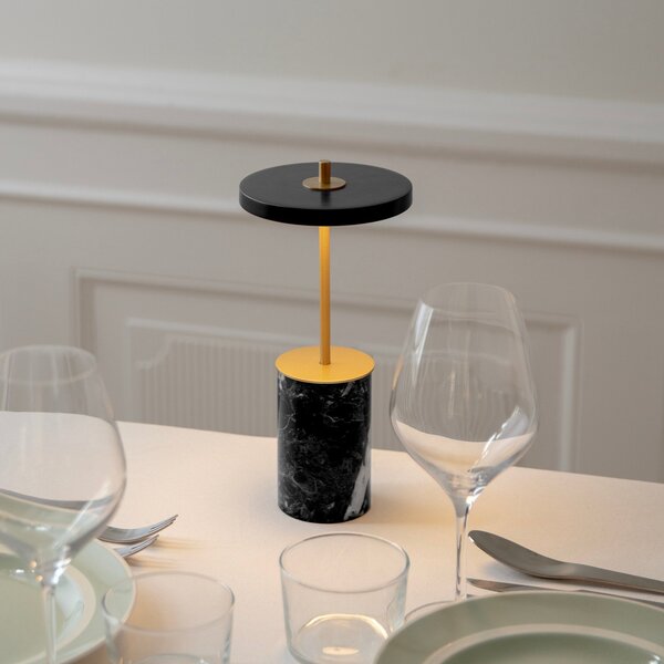 Lampade da esterno UMAGE, Asteria Move Mini, dimmerabile, Nero, Terrazza, Pietra, Design