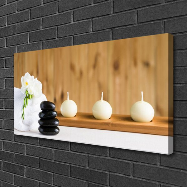 Quadro su tela Candele per armadietti termali 100x50 cm
