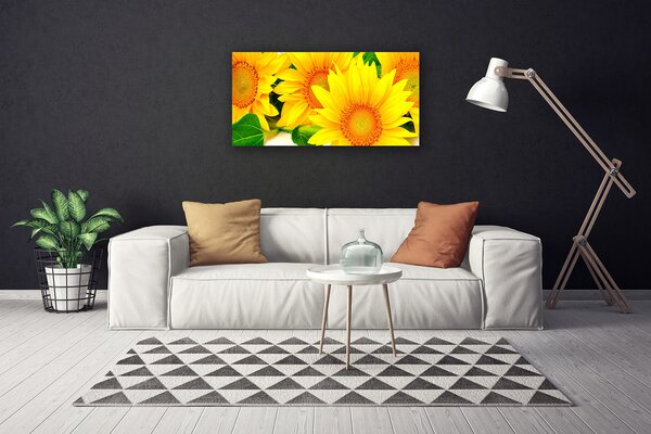 Quadro stampa su tela Girasole Fiore Natura 100x50 cm