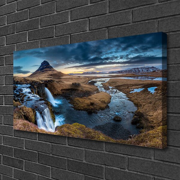 Quadro su tela Paesaggio del fiume della cascata 100x50 cm