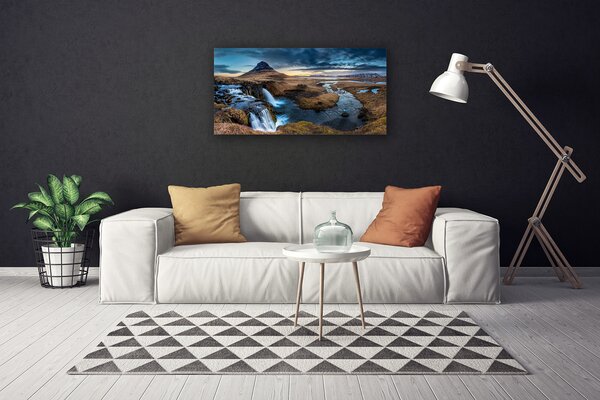 Quadro su tela Paesaggio del fiume della cascata 100x50 cm