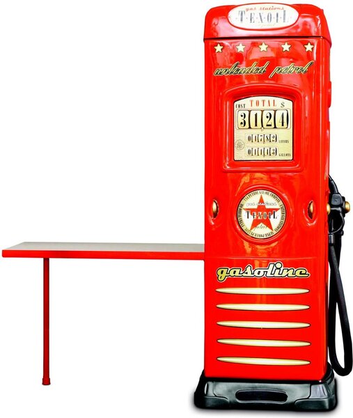 Armadio distributore di benzina Armadio con scrivania Stazione di servizio auto design rosso