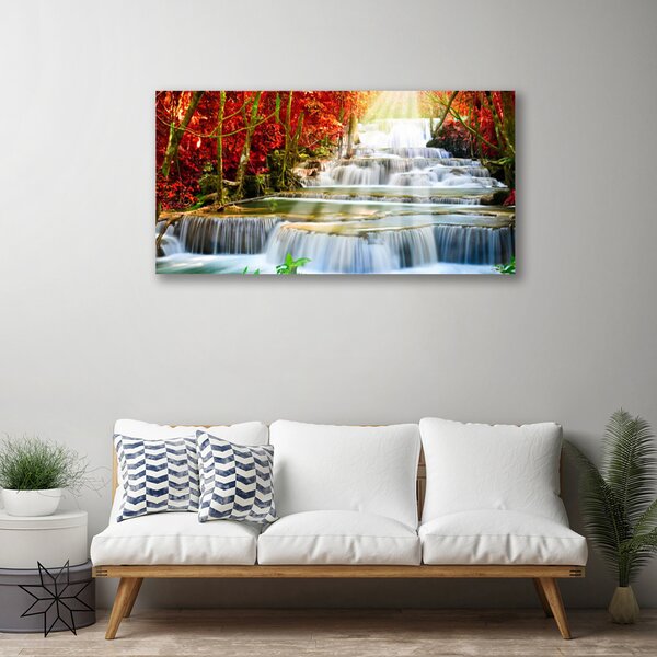 Foto quadro su tela Cascata della foresta naturale 100x50 cm