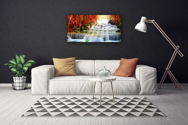 Foto quadro su tela Cascata della foresta naturale 100x50 cm
