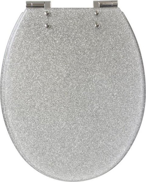 Sedile WC - DESIGN - Chiusura ammortizzata magnetica - Grigio luccicante