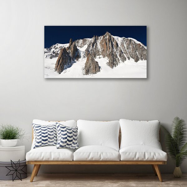 Quadro su tela Cime innevate 100x50 cm