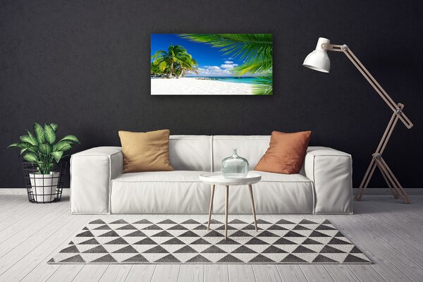 Quadro su tela Spiaggia tropicale con vista sul mare 100x50 cm