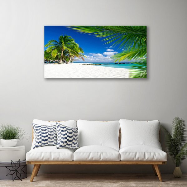 Quadro su tela Spiaggia tropicale con vista sul mare 100x50 cm