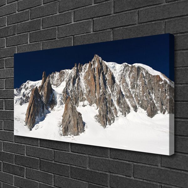 Quadro su tela Cime innevate 100x50 cm