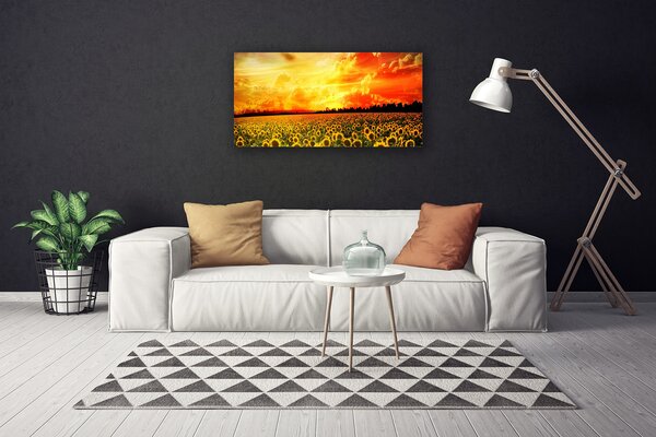 Quadro su tela Fiori di girasoli di prato 100x50 cm