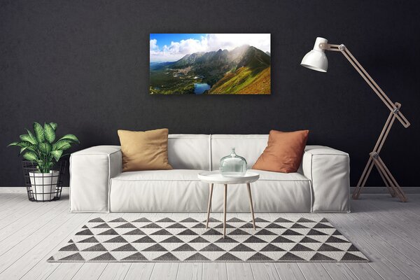 Foto quadro su tela Paesaggio delle montagne del prato 100x50 cm