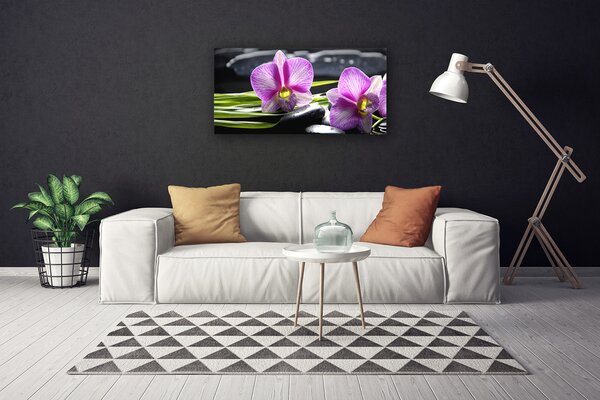 Foto quadro su tela Pietre Orchid Zen Spa 100x50 cm