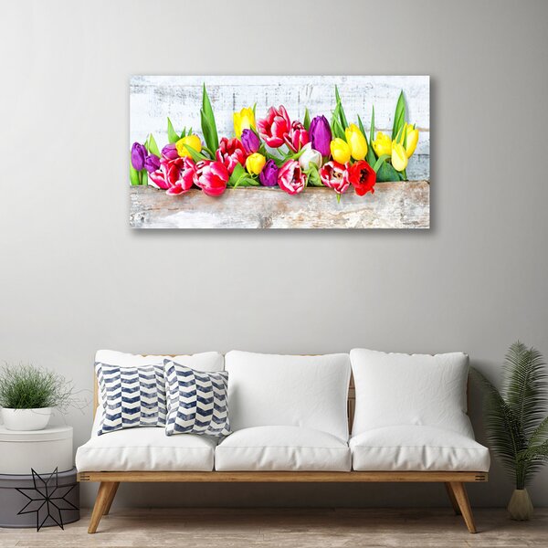 Quadro su tela Tulipani, fiori, natura 100x50 cm
