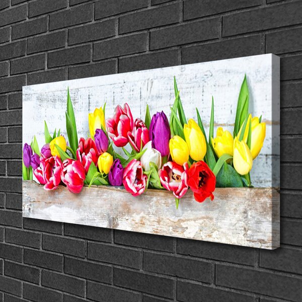 Quadro su tela Tulipani, fiori, natura 100x50 cm