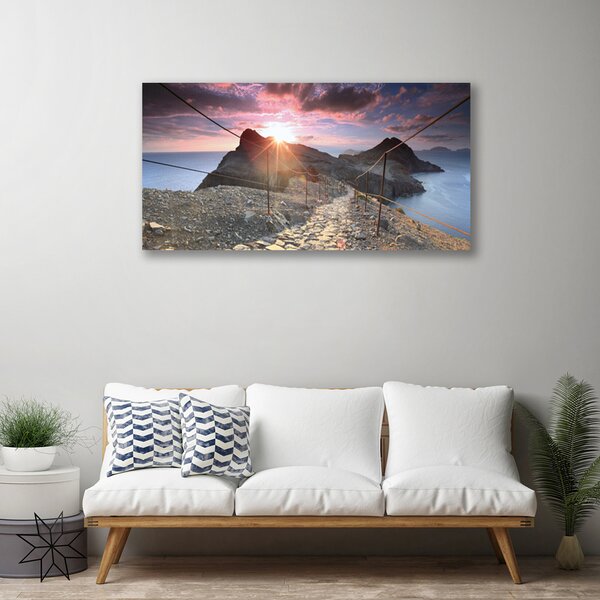 Quadro stampa su tela Sentiero della montagna della scogliera occidentale 100x50 cm