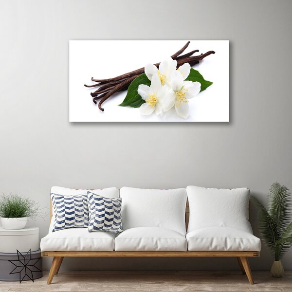 Quadro su tela Un bastoncino di vaniglia per la cucina 100x50 cm