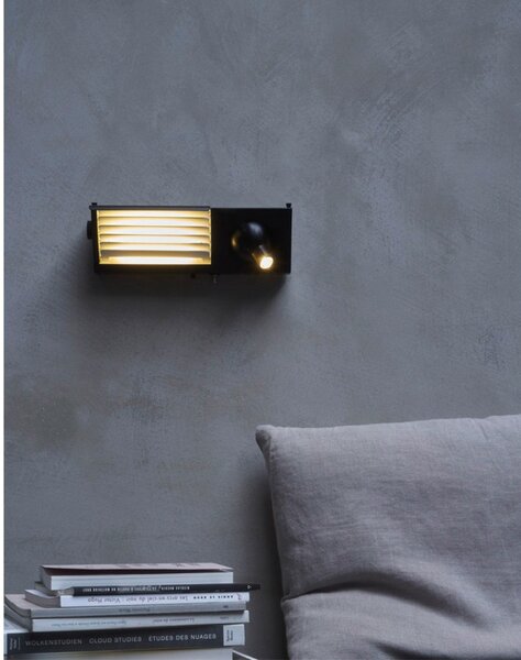 Biny Bedside Destra con Interruttore Nero/Bianco - DCW