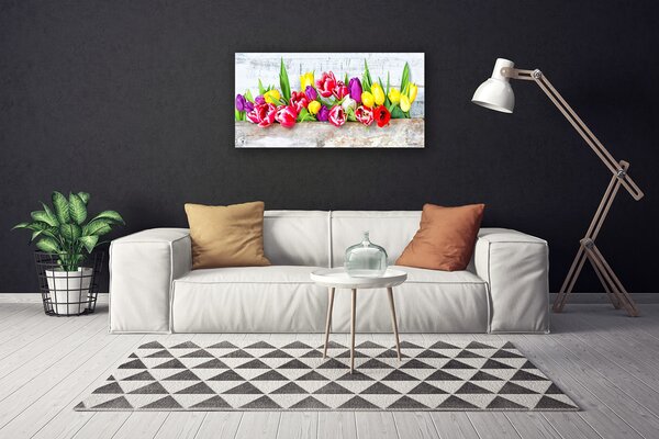 Quadro su tela Tulipani, fiori, natura 100x50 cm