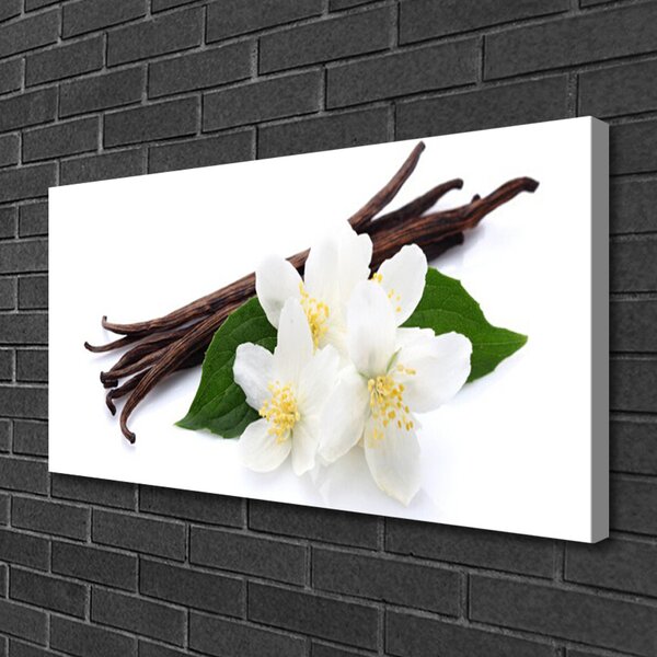 Quadro su tela Un bastoncino di vaniglia per la cucina 100x50 cm