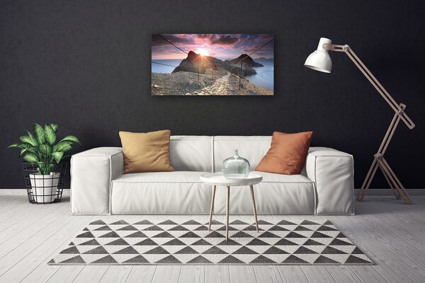 Quadro stampa su tela Sentiero della montagna della scogliera occidentale 100x50 cm