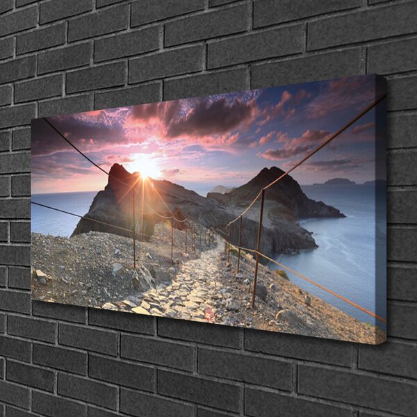 Quadro stampa su tela Sentiero della montagna della scogliera occidentale 100x50 cm