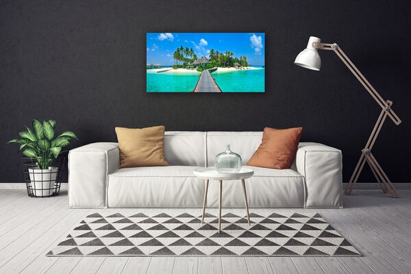 Quadro su tela Spiaggia tropicale delle palme 100x50 cm