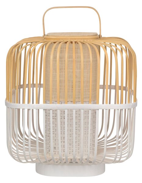 Lampade da tavolo Forestier, Bamboo Square M, Bianco, Soggiorno, Bambù, Design