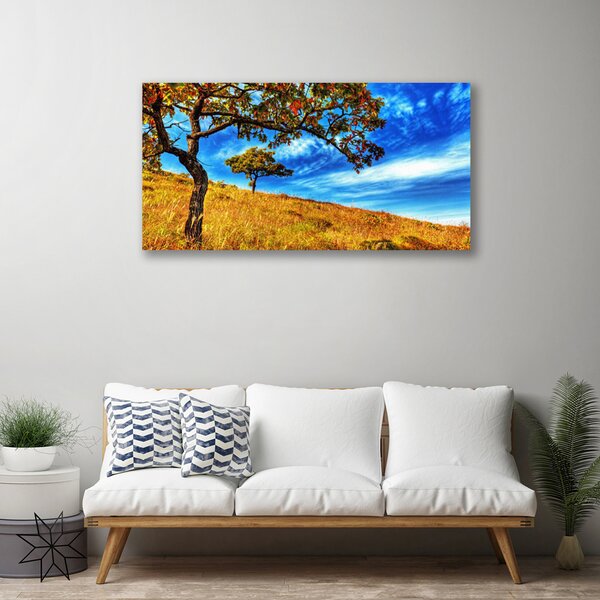 Quadro su tela Prato, albero, natura, pianta 100x50 cm
