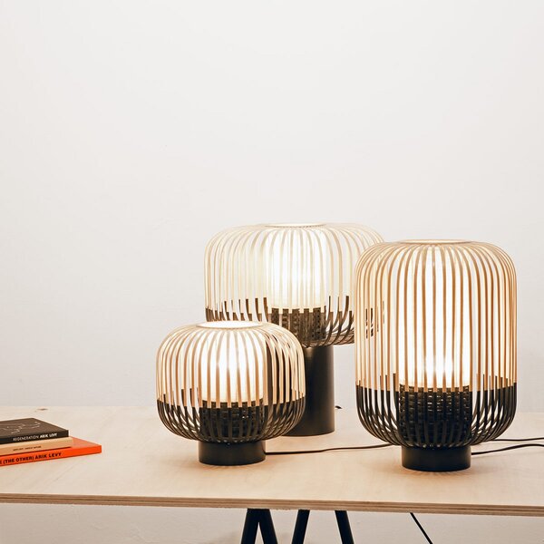 Lampade da tavolo Forestier, Bamboo Light M, Nero, Soggiorno, Bambù, Design