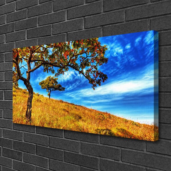 Quadro su tela Prato, albero, natura, pianta 100x50 cm