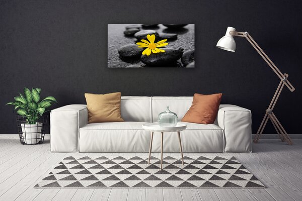 Quadro su tela Natura termale di fiori gialli 100x50 cm