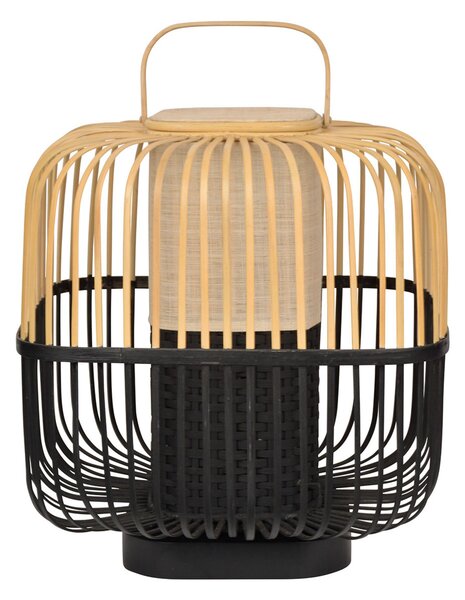 Lampade da tavolo Forestier, Bamboo Square M, Nero, Soggiorno, Bambù, Design
