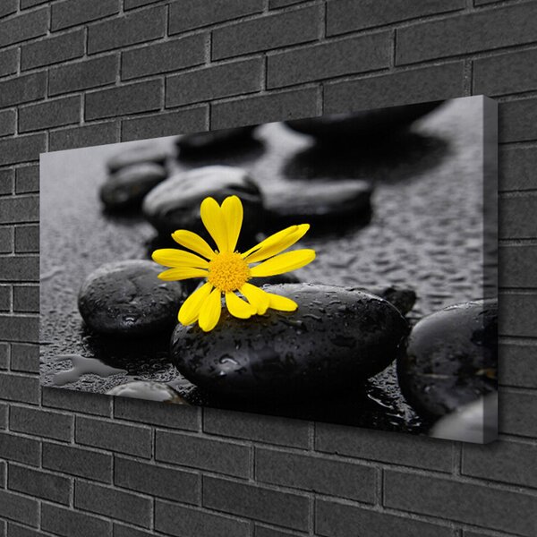 Quadro su tela Natura termale di fiori gialli 100x50 cm